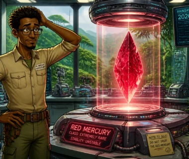 🧪 Dr. Mubari’s Lab Log: So I Found Red Mercury, and Now the Moon’s Involved. My Bad.
