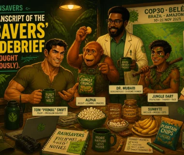 A Leaked Transcript of the Rainsavers’ COP30 Debrief (Someone Brought Snacks, Obviously)